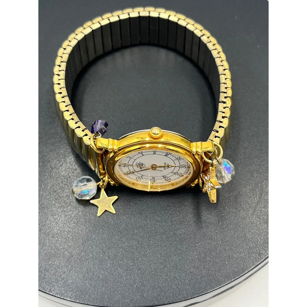 Kirks Folly Explorer Quartz Dangling Charm Expandable Band Watch New Battery